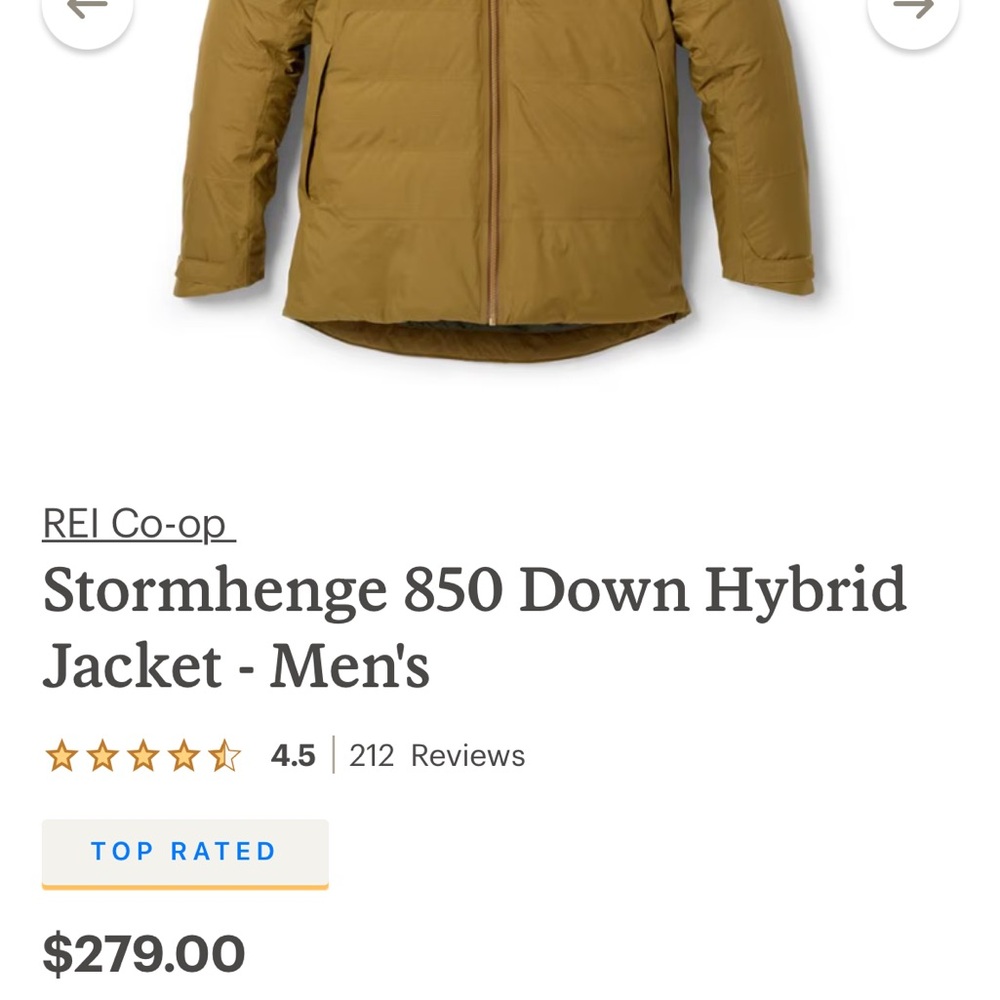 Stormhenge 850 Down Hybrid Jacket - Men's - Brown